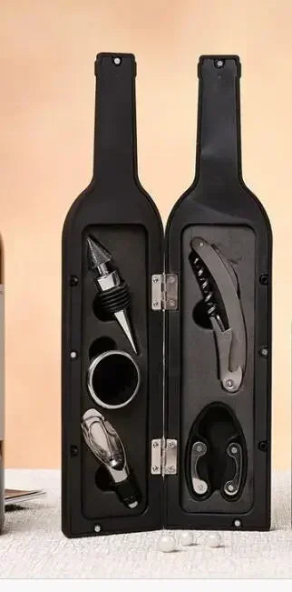 Weinaccessoires-Set mit professionellem Korkenzieher und Tropfring — Essentielles Kit