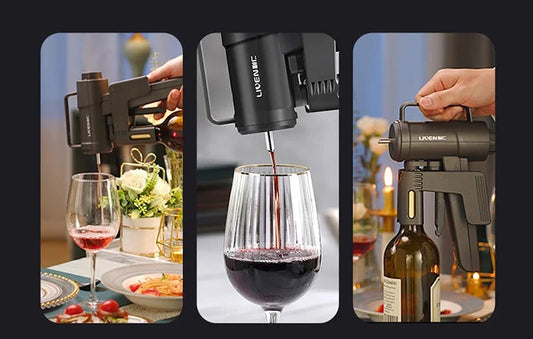 Aeratore per Vino Senza Apertura – Conservazione Sottovuoto con Ago di Pulizia | Nero