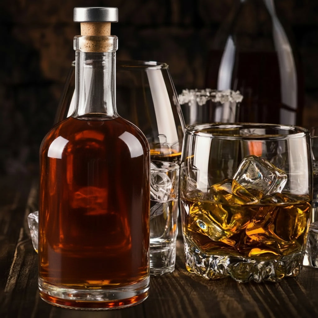 Decanter da 500ml in Vetro Riutilizzabile — Set da 2 Pezzi per Bar e Casa