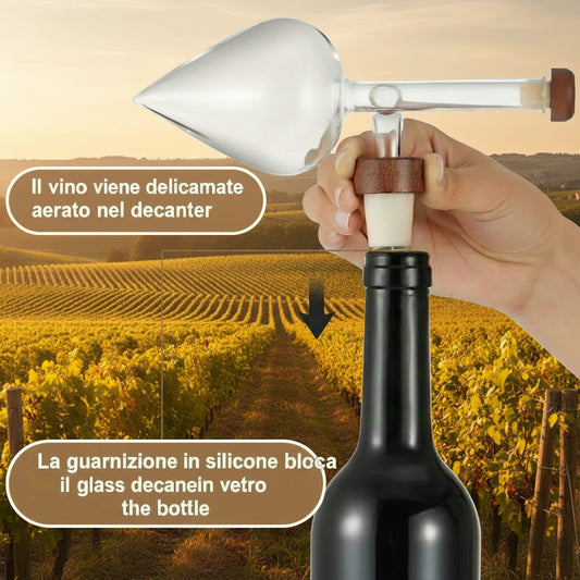Versatore Aeratore per Vino Untior — Design Italiano per Vini e Whisky