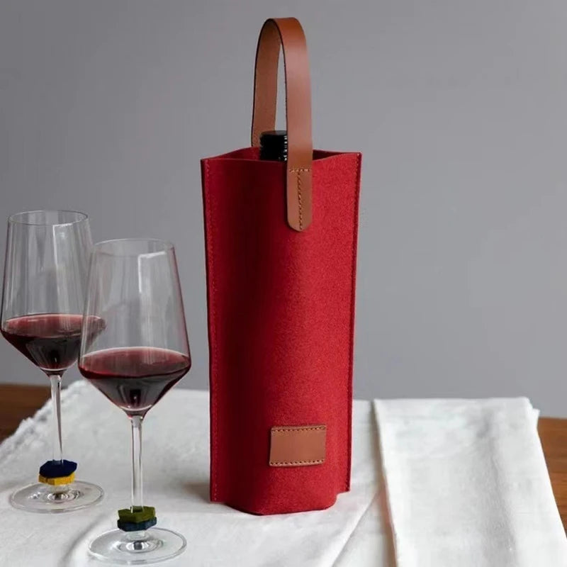 Borsa Portabottiglia per Vino in Feltro, Riutilizzabile