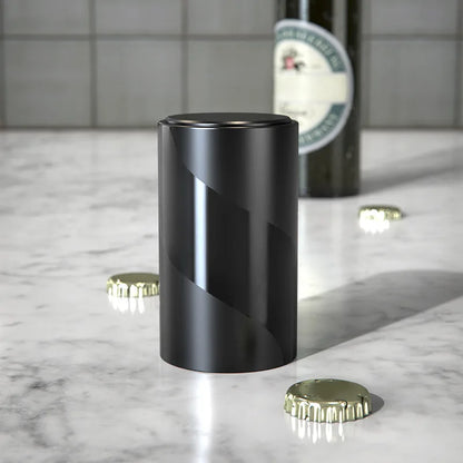 Apribottiglie magnetico portatile automatico con raccoglitore di tappi, ideale per picnic, campeggio, barbecue e viaggi, senza danneggiare il tappo.