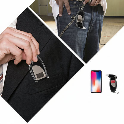Etilometro Digitale Portatile con Display LCD – Analizzatore di Alcol con 10 Bocchette