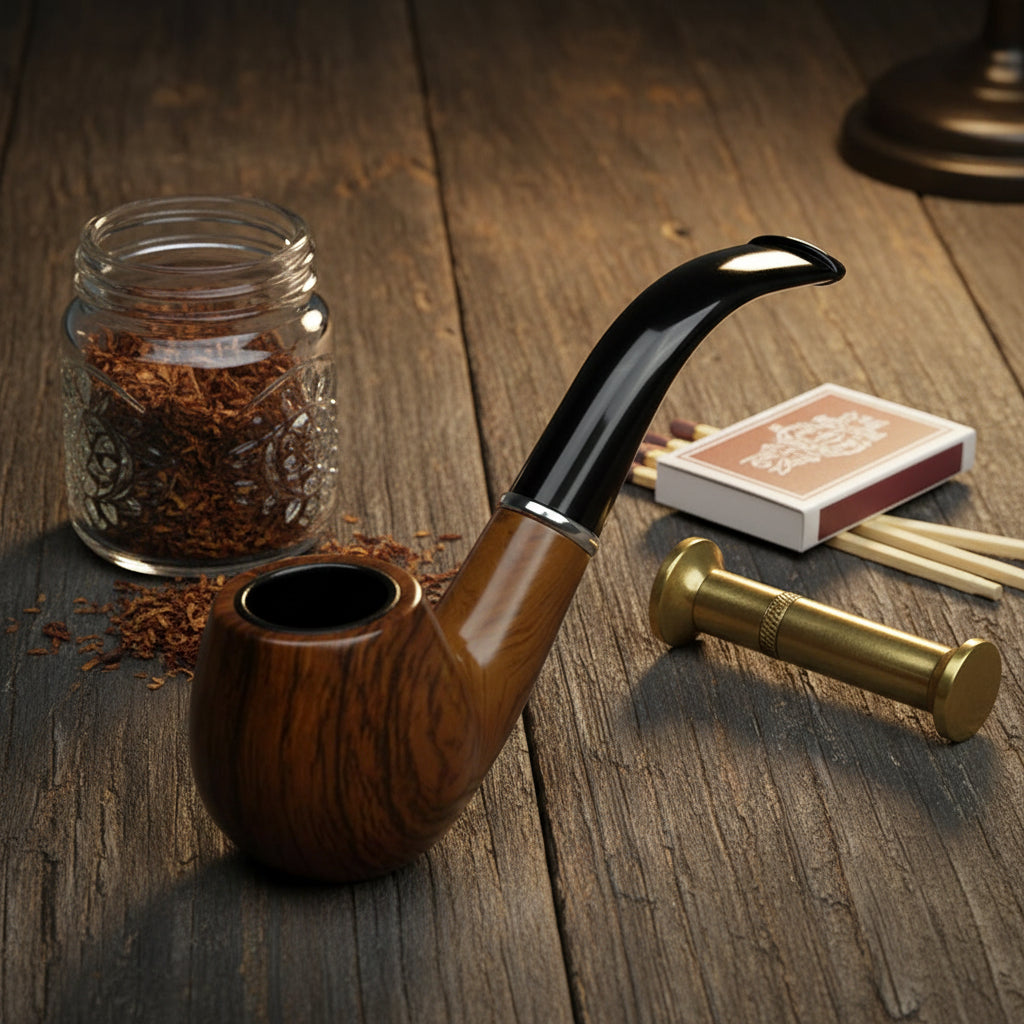 Pipa Classica in Resina Effetto Legno — Filtro Lungo con Boccaglio