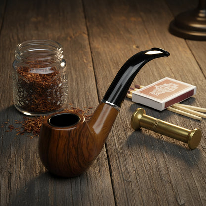 Pipa Classica in Resina Effetto Legno — Filtro Lungo con Boccaglio