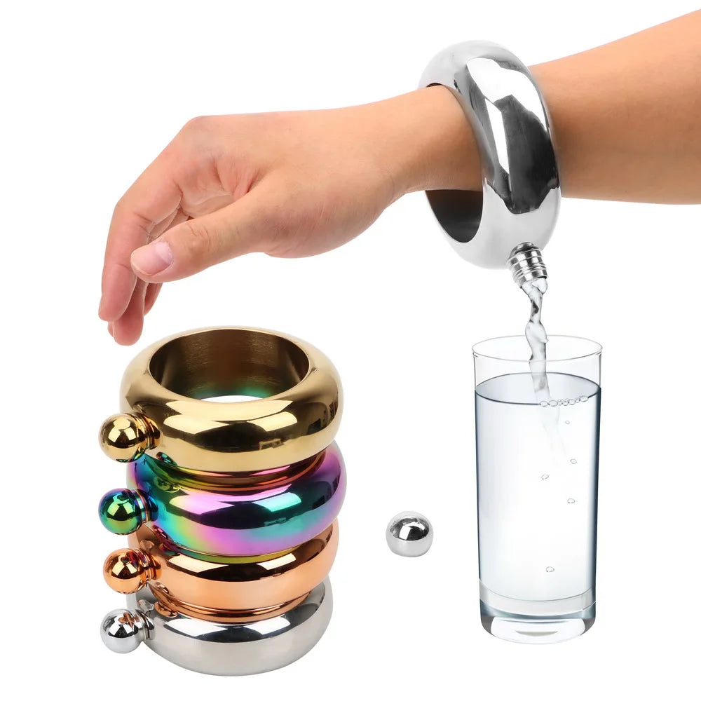 Bracciale Borraccia da 100ml — Porta Vino da Polso per Feste e Degustazioni