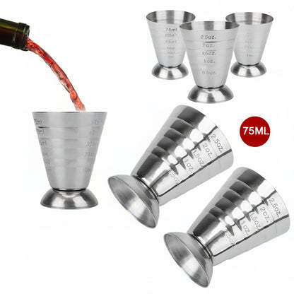 Jigger Misurino in Acciaio Inox 75ml – Tripla Scala oz / ml / cucchiai
