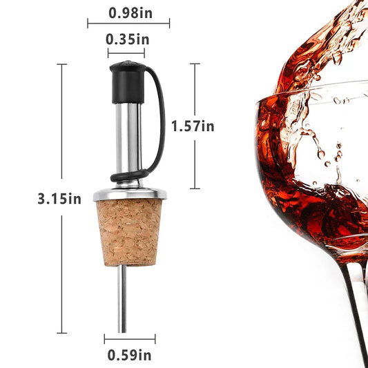 Versatore in Acciaio Inox con Tappo in Sughero – Beccuccio per Vino, Olio e Aceto