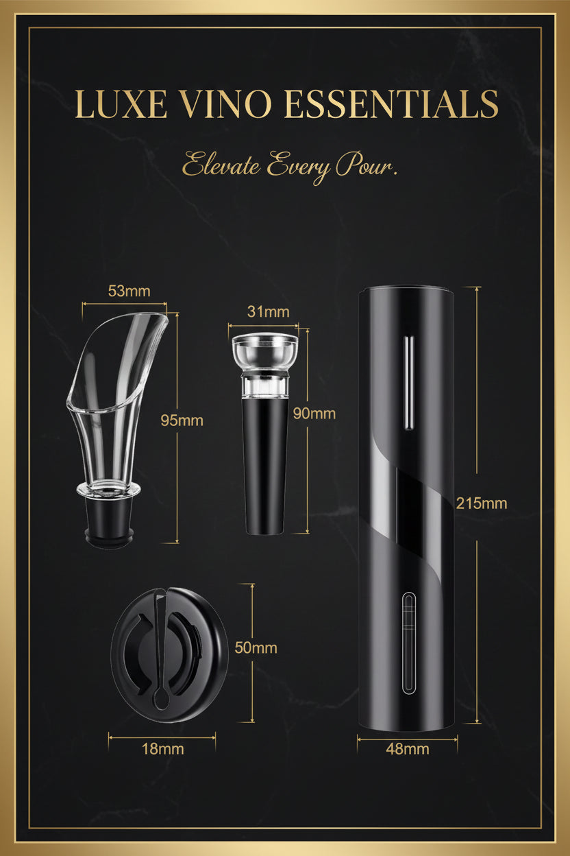 Apribottiglie Elettrico da Tavolo — Stappatore Automatico, Idea Regalo per Amanti del Vino