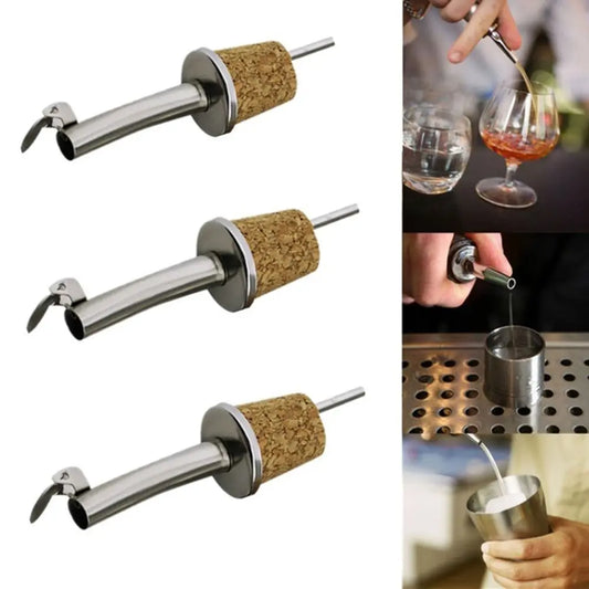 Versatore in Acciaio Inox con Tappo in Sughero – Beccuccio per Vino, Olio e Aceto