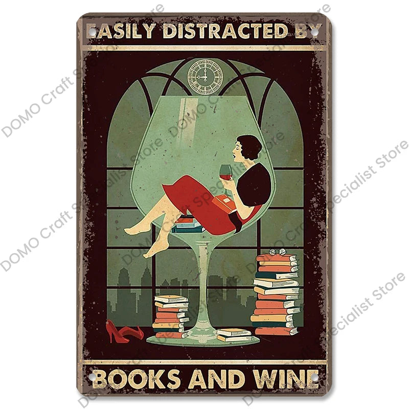 Poster in Metallo Vintage Vino Rosso – Decorazione Murale per Bar e Casa