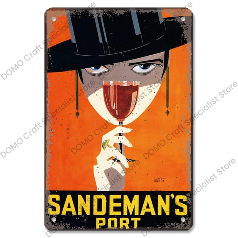 Poster in Metallo Vintage Vino Rosso – Decorazione Murale per Bar e Casa