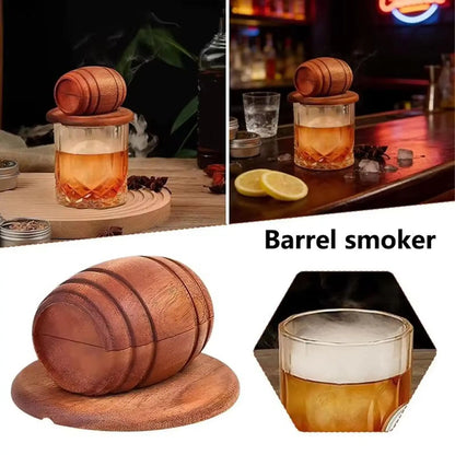 Affumicatore per Whisky e Cocktail | Infusore in Legno a Forma di Botte