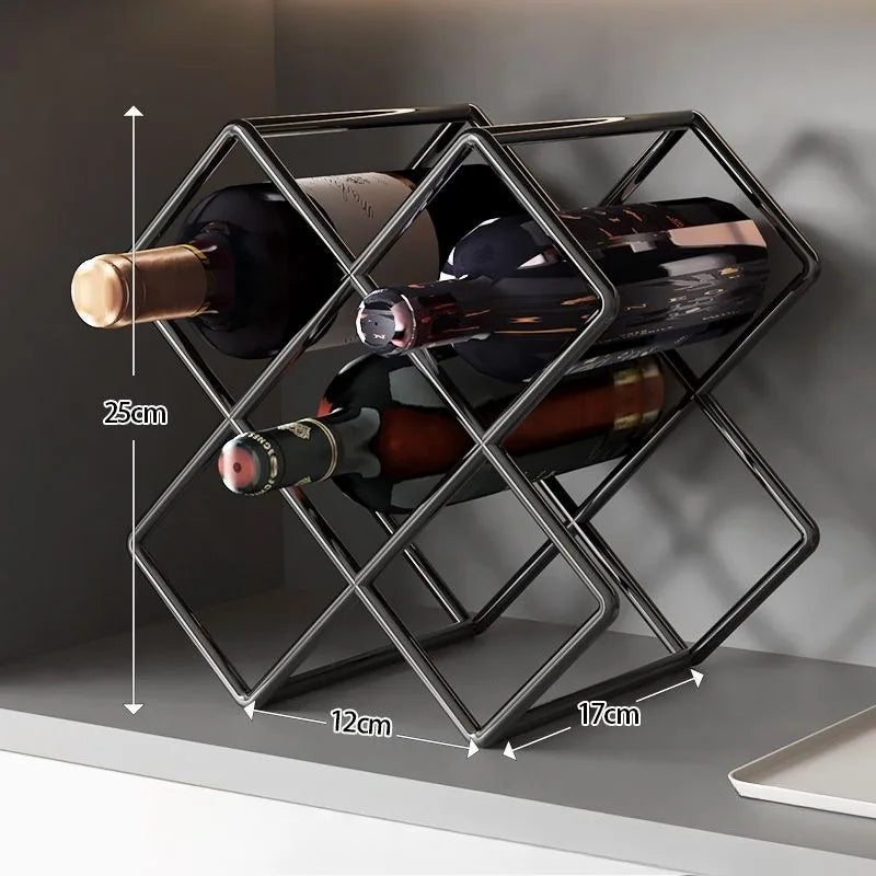 Mobile Portabottiglie Geometrico a Rombi — Griglia in Ferro Verniciato per Vino