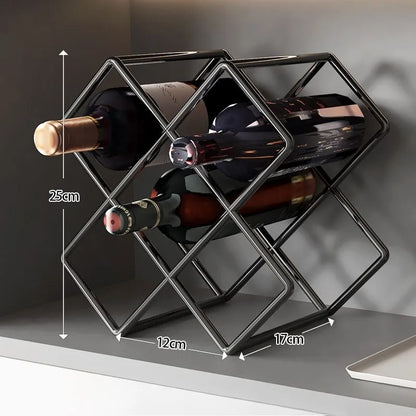 Mobile Portabottiglie Geometrico a Rombi — Griglia in Ferro Verniciato per Vino