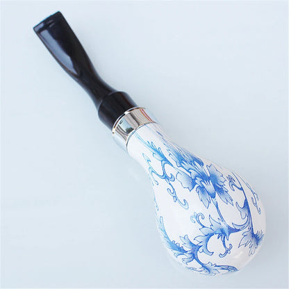Pipa in Ceramica Stile Acquarello – Bocchino in Legno, Design Retrò