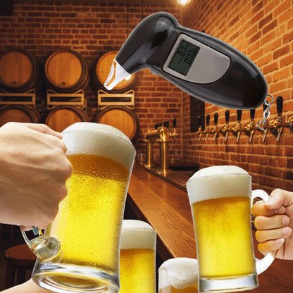 Etilometro Digitale Portatile con Display LCD – Analizzatore di Alcol con 10 Bocchette