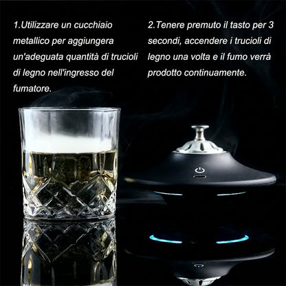 Kit affumicatore elettrico ricaricabile per whisky e cocktail