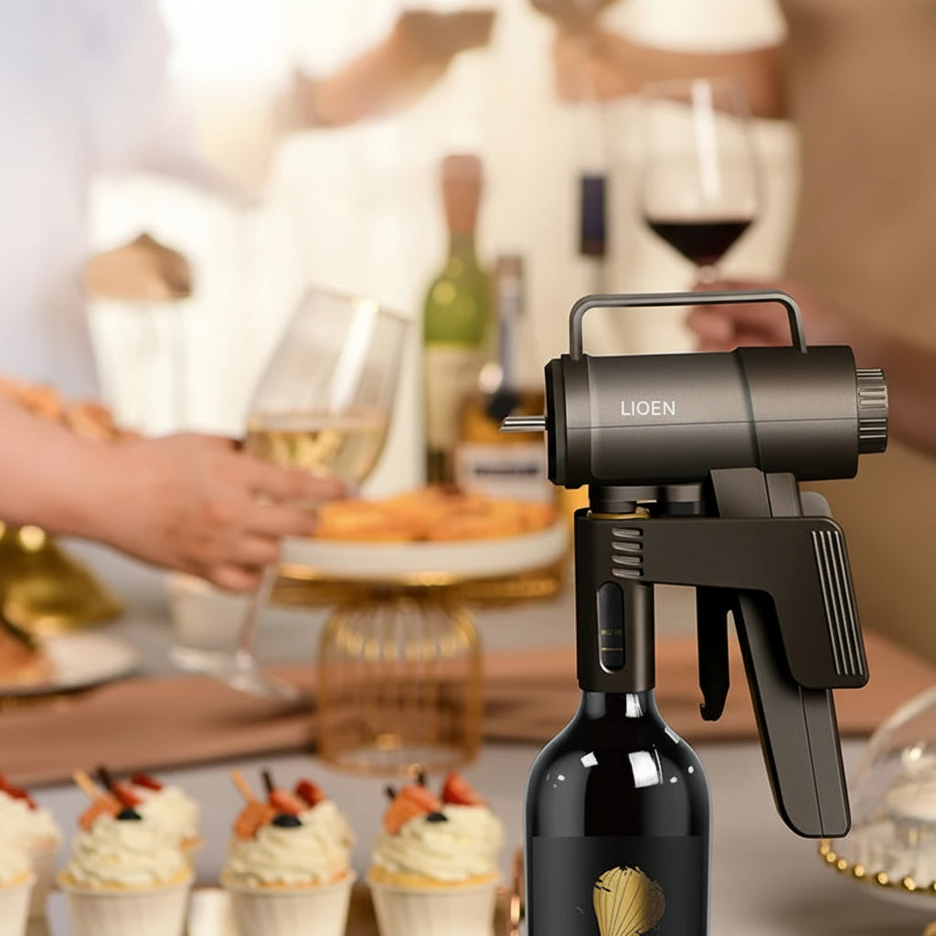 Aeratore per Vino Senza Apertura – Conservazione Sottovuoto con Ago di Pulizia | Nero