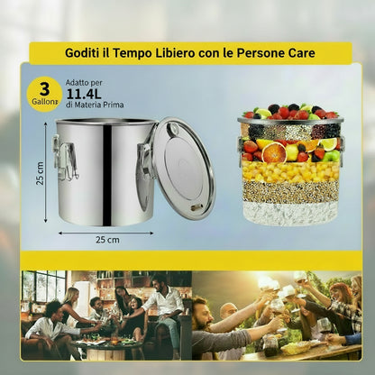 Distillatore in Acciaio Inox per Alcolici – 12L, 20L, 30L, 50L | Alambicco Professionale per Whisky, Brandy e Distillati