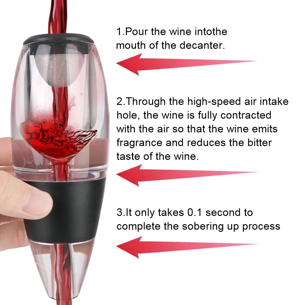 Decanter Professionale Untior 28362 — Aerazione Rapida con Filtro, Certificato CE