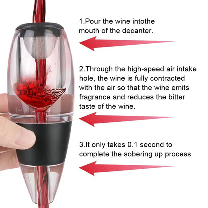 Decanter Professionale Untior 28362 — Aerazione Rapida con Filtro, Certificato CE