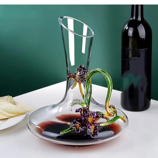 Set da Bar con Decanter e Calici in Vetro e Smalto Colorato — Certificato CIQ