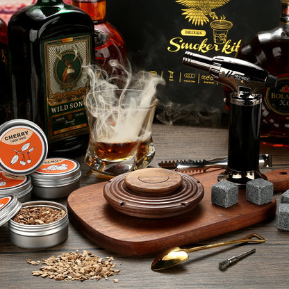 Kit affumicatore in legno per cocktail e whisky