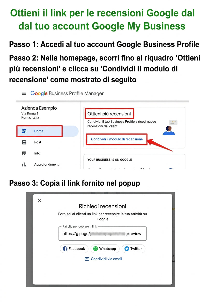 Espositore da tavolo NFC e QR per recensioni Google