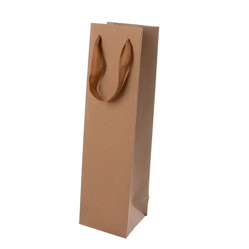 Sacchetti in Carta Kraft per Bottiglia di Vino con Manico | 15 Colori | Set da 10 pz