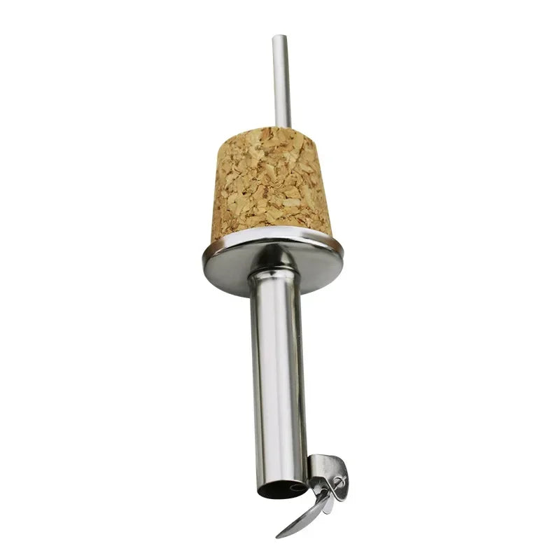 Versatore in Acciaio Inox con Tappo in Sughero – Beccuccio per Vino, Olio e Aceto