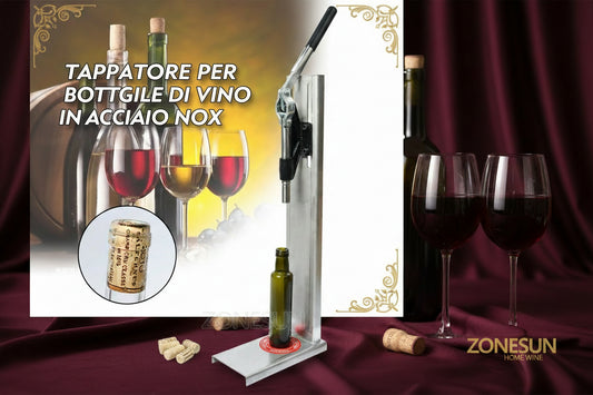 Tappabottiglie da Banco Manuale – Macchina per Tappare Bottiglie di Vino