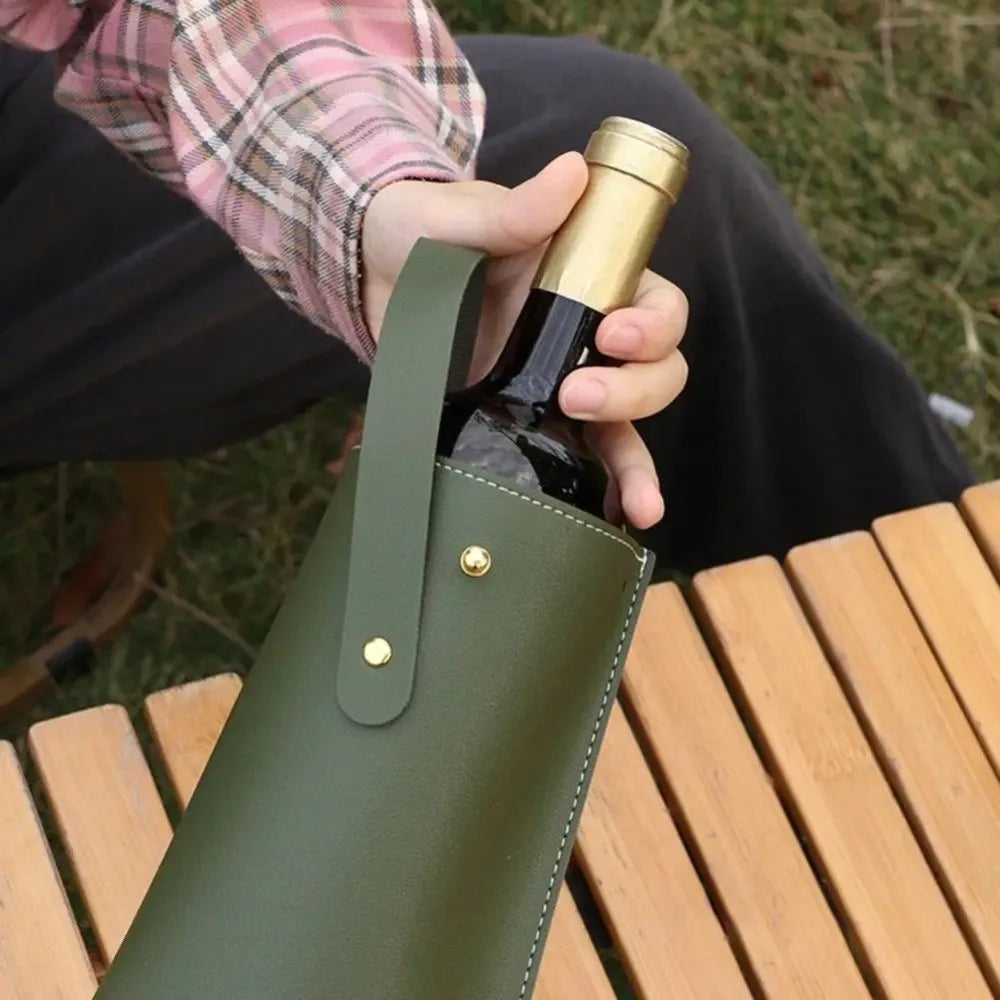 Borsa Portabottiglia Vino in Similpelle con Manico