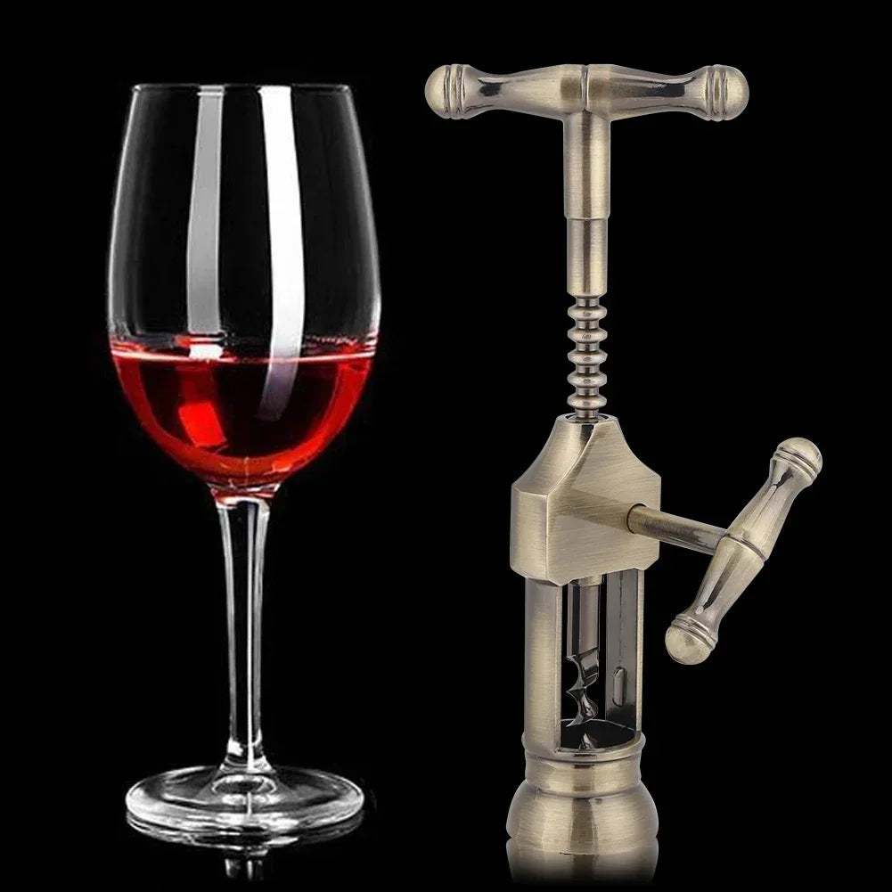Apribottiglie Retrò in Acciaio Inox — Cavatappi Vintage per Bottiglie di Vino