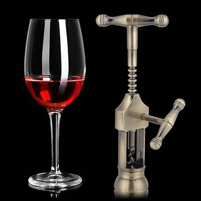 Apribottiglie Retrò in Acciaio Inox — Cavatappi Vintage per Bottiglie di Vino