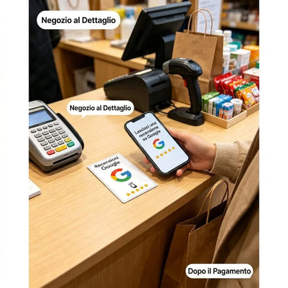 Card NFC NTAG215 programmabile per recensioni Google