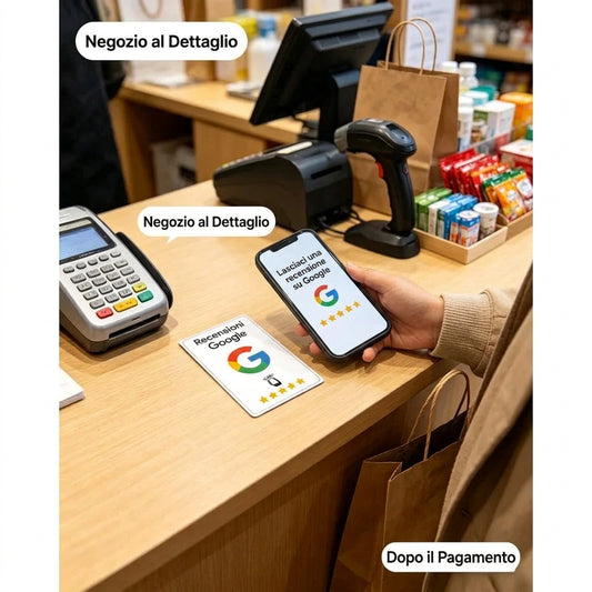 Card NFC NTAG215 programmabile per recensioni Google