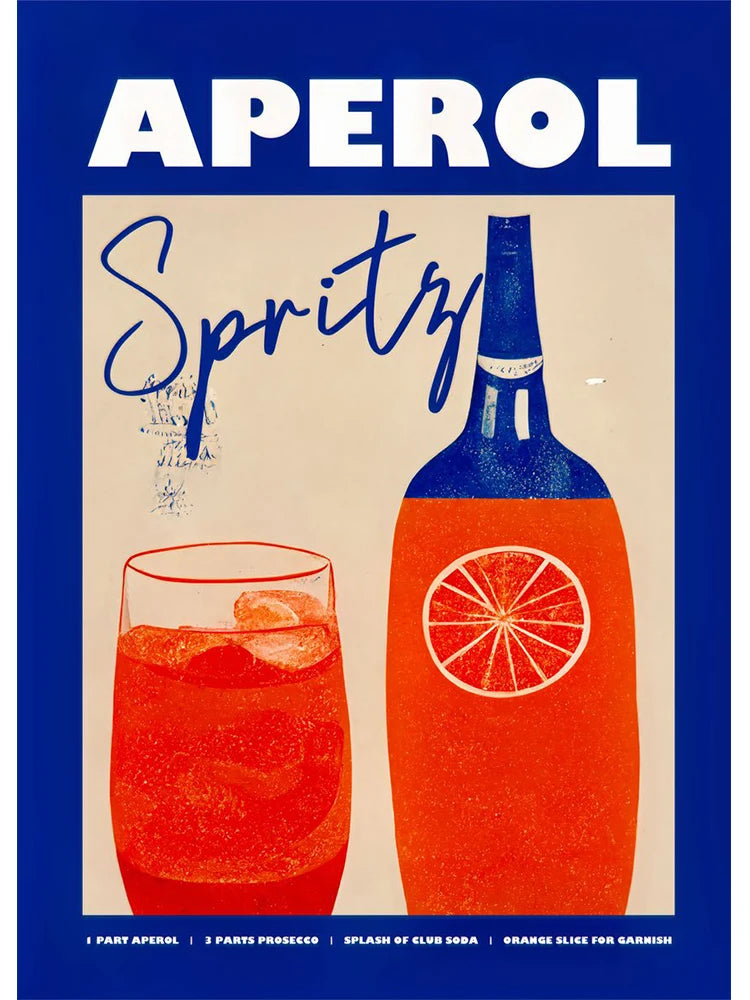 Poster Cocktail Bar — Stampa su Tela | Mojito, Aperol Spritz, Negroni, Sangria