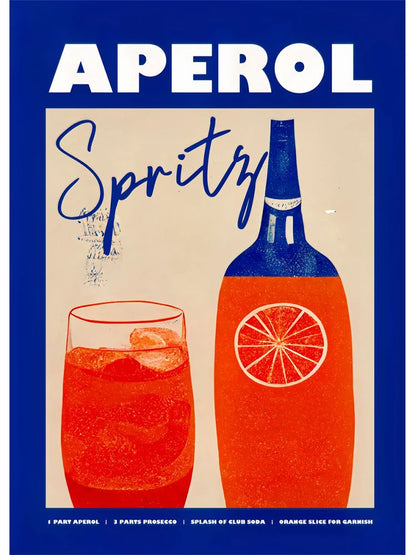 Poster Cocktail Bar — Stampa su Tela | Mojito, Aperol Spritz, Negroni, Sangria
