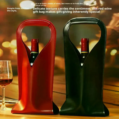 Stabile Geschenkbeutel für Flaschen — Vintage-Umhängetasche aus Kunstleder für Wein