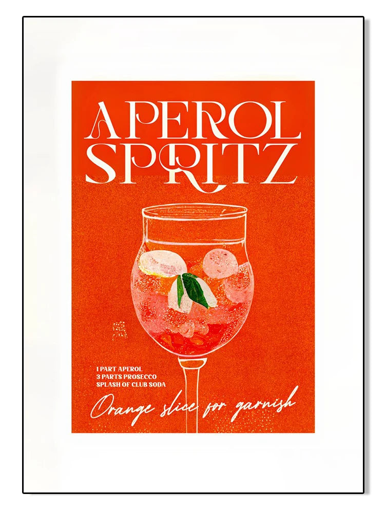 Poster Cocktail Bar — Stampa su Tela | Mojito, Aperol Spritz, Negroni, Sangria