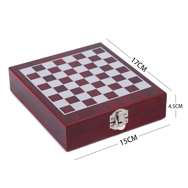 Scacchiera con Set di Apribottiglie — Regalo Originale per Amanti del Vino e degli Scacchi