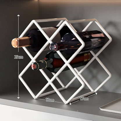 Mobile Portabottiglie Geometrico a Rombi — Griglia in Ferro Verniciato per Vino