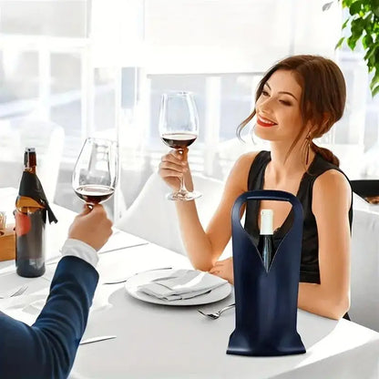 Stabile Geschenkbeutel für Flaschen — Vintage-Umhängetasche aus Kunstleder für Wein