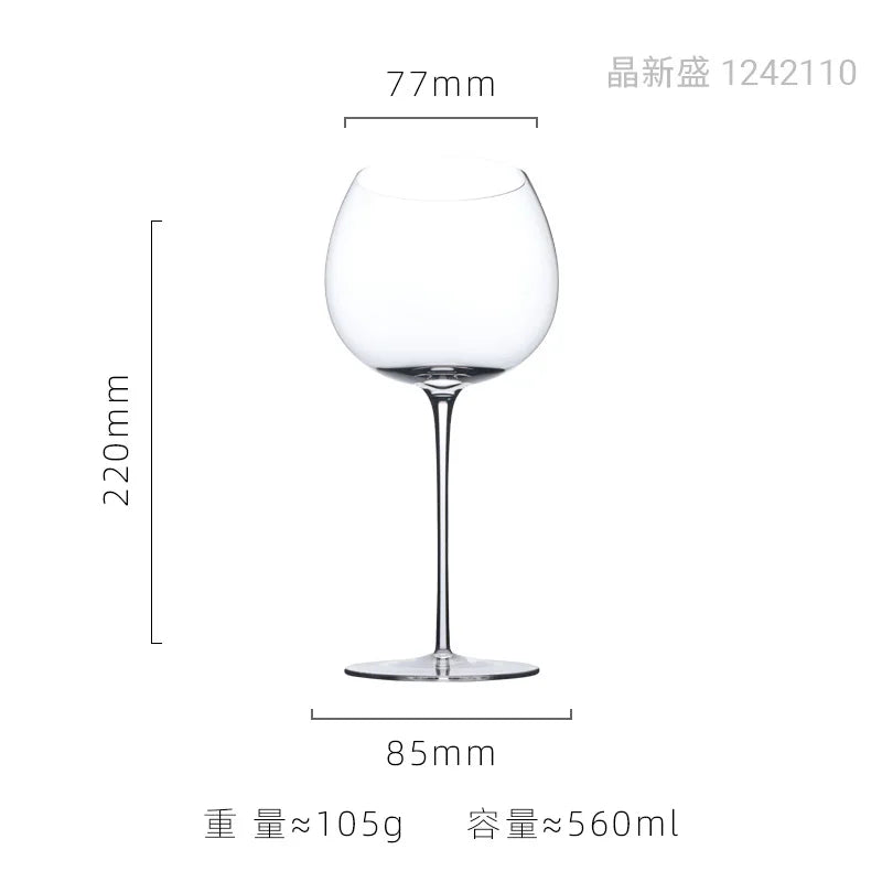 Calice da Degustazione Borgogna — Cristallo Ultrasottile, Stelo Fine