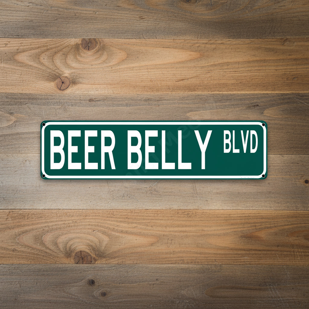 Insegna da pub irlandese - Beer Belly Blvd - Insegna in latta, arte vintage in metallo per tequila per casa, bar, caffè, garage, decorazione murale stile rustico.