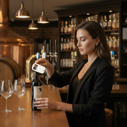 Portachiavi Apribottiglie in Acciaio Inossidabile – Regalo Elegante per Amanti del Vino