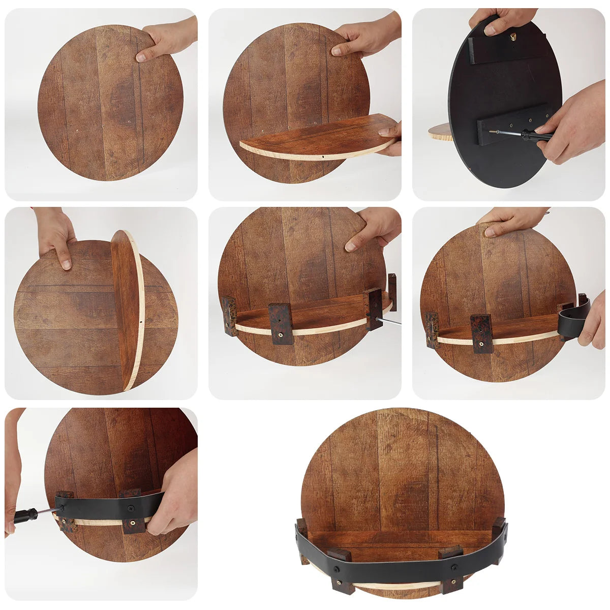 Portabottiglie da Parete in Legno — Espositore Vino Murale per Casa e Cantina
