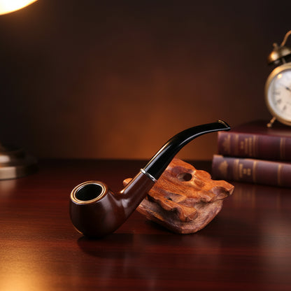 Pipa Lunga da Tabacco in Resina Effetto Legno con Filtro