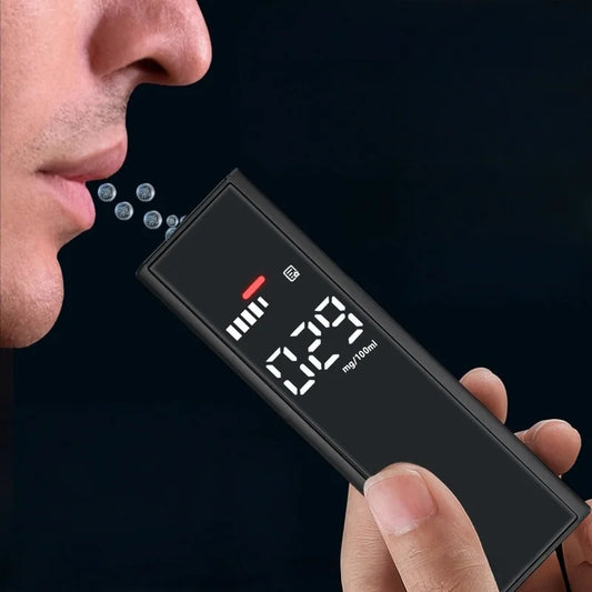 Etilometro Elettronico Ricaricabile con Display LCD — Certificato CE, Batterie Incluse